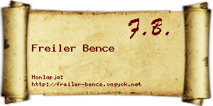 Freiler Bence névjegykártya